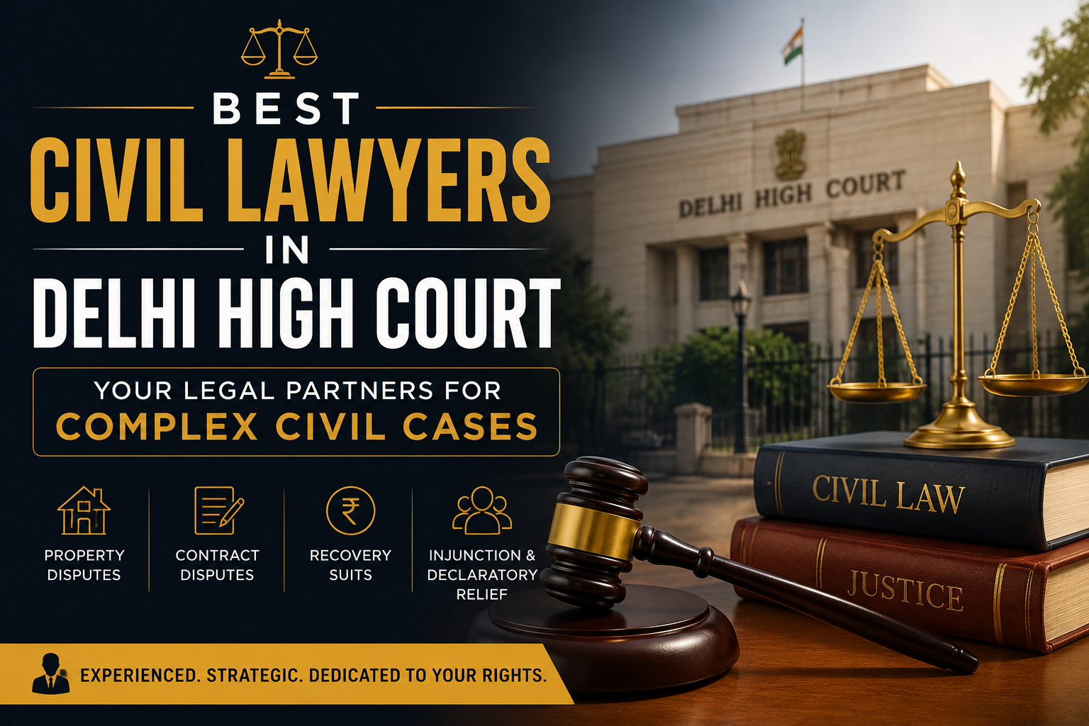 Best Civil Lawyers in Delhi High Court: Your Legal Partners for Complex Civil Cases